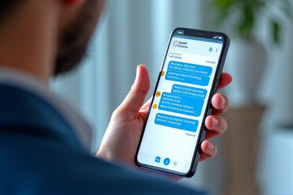 A user interface of a secure messaging application on a mobile phone.
